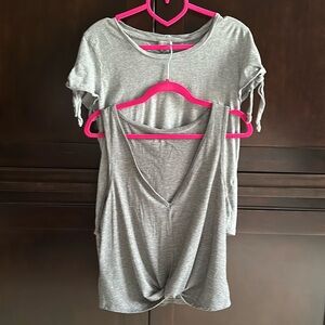 Two Grey Cotton Tees - Medium